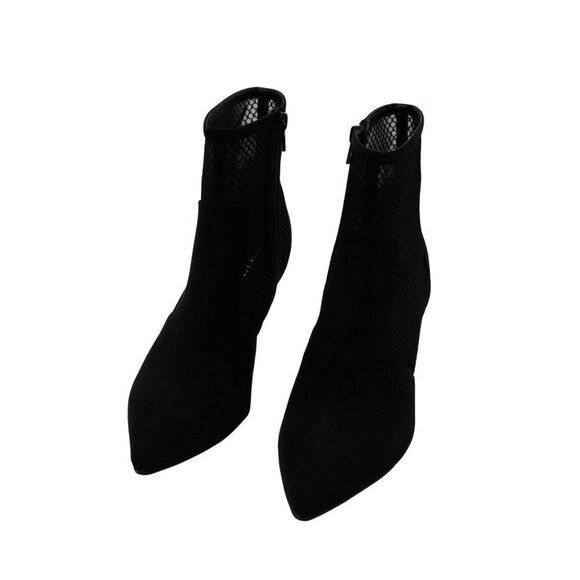 Alfani Womens Black Mesh Cushioned Jamari Pointed Toe Stiletto Zip-up Dress Boot - Picture 4 of 8